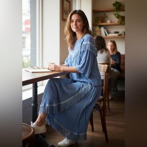 Vintage 80’s Fringed Blouse-Skirt Set-The East CUSTOM COLLECTIVE- WMN’s Medium